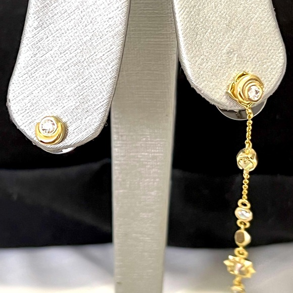 NWOT Kendra Scott Rare & Retired Lane Earrings Brown Pearl & Yellow Gold GORG! - Picture 6 of 10